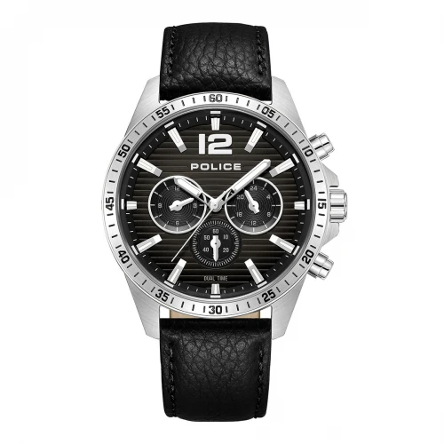 POLICE Cheter με Μαύρο Δερμάτινο Λουράκι PEWGF0040101