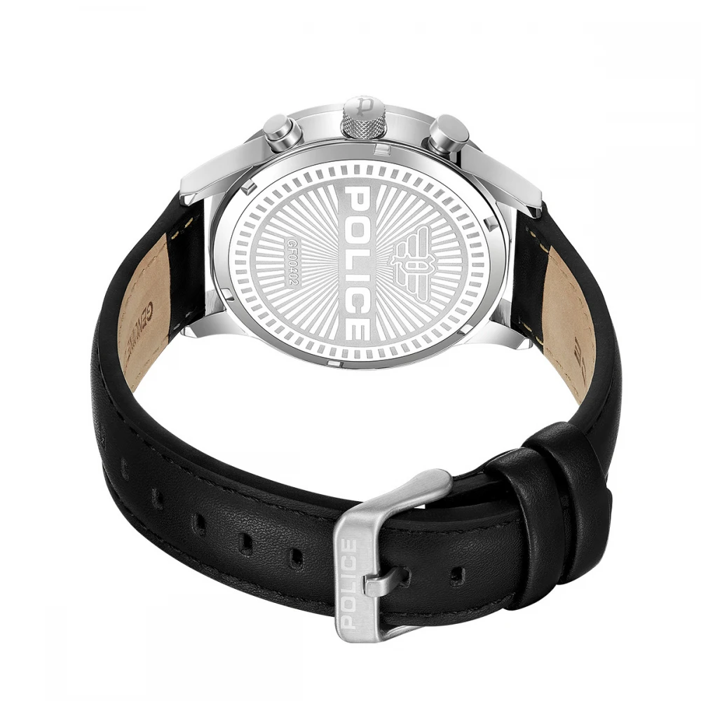 POLICE Driver II Multifunction με Μαύρο Δερμάτινο Λουράκι PEWGF0040201