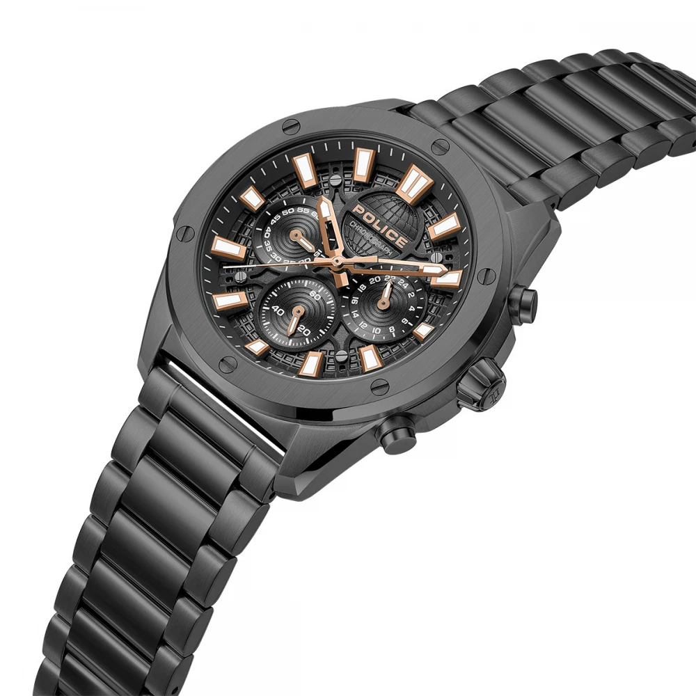 POLICE Moonstrike Χρονογράφος με Μαύρο Μπρασελέ από Ανοξείδωτο Ατσάλι PEWGK0093103
