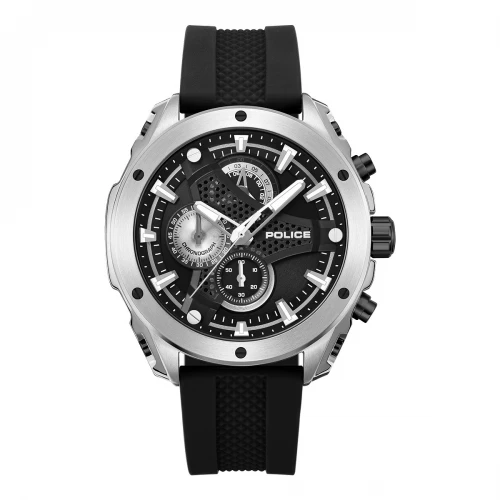 POLICE WYVERN Χρονογράφος με Μαύρο Λουράκι Σιλικόνης PEWGO0093001