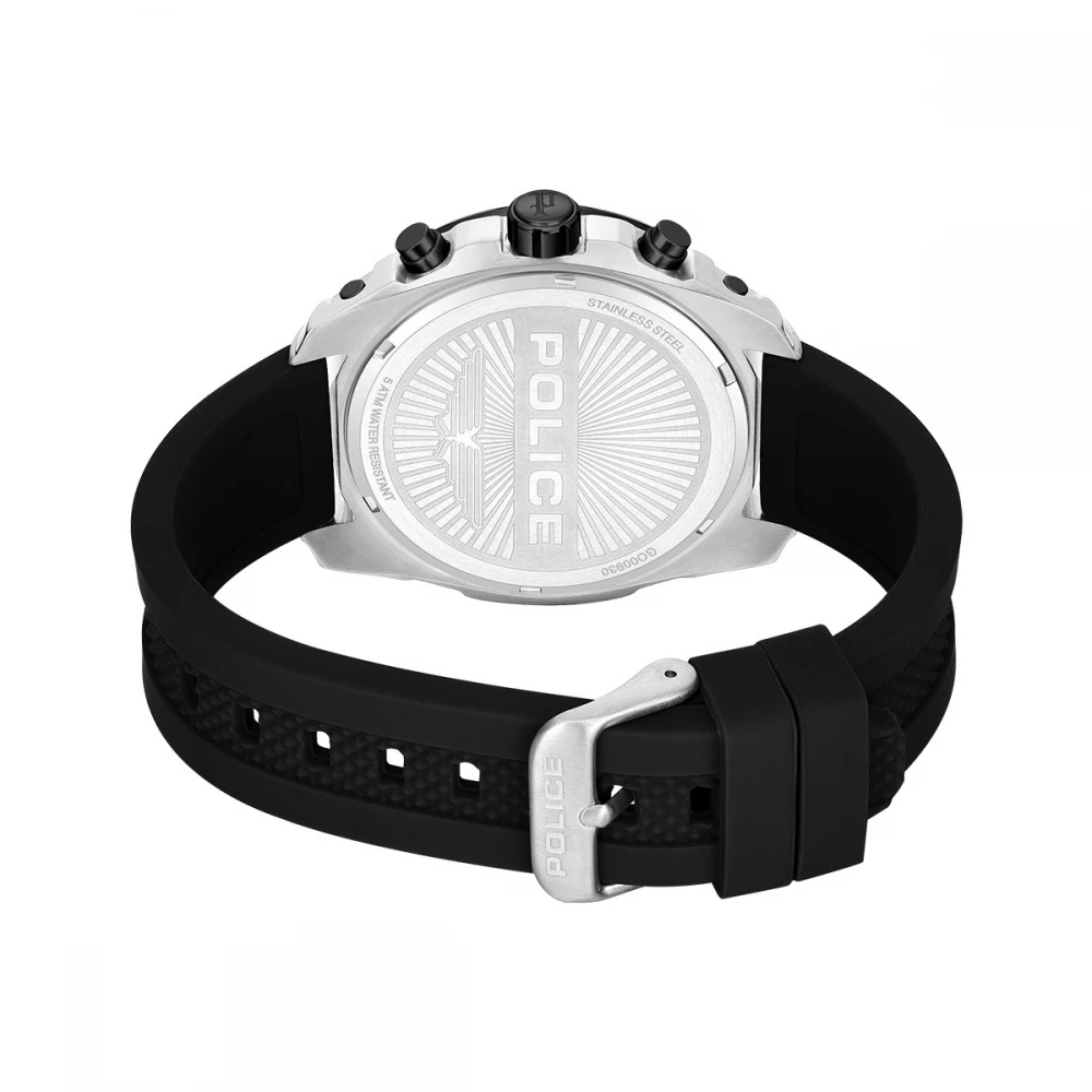 POLICE WYVERN Χρονογράφος με Μαύρο Λουράκι Σιλικόνης PEWGO0093001