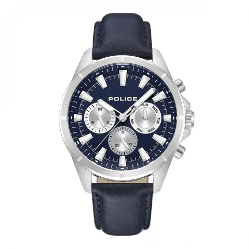 POLICE MALAWI Multifunction με Μπλε Δερμάτινο Λουράκι PEWJF0005803