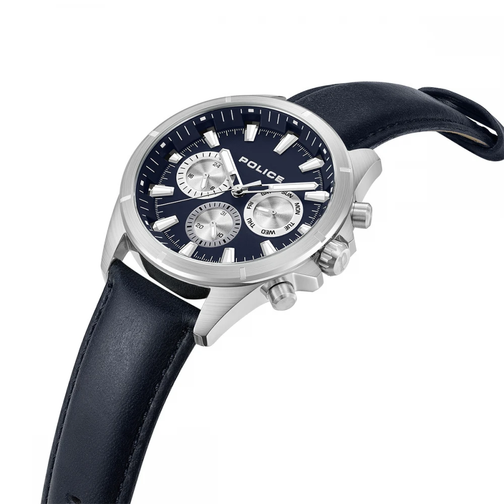 POLICE MALAWI Multifunction με Μπλε Δερμάτινο Λουράκι PEWJF0005803