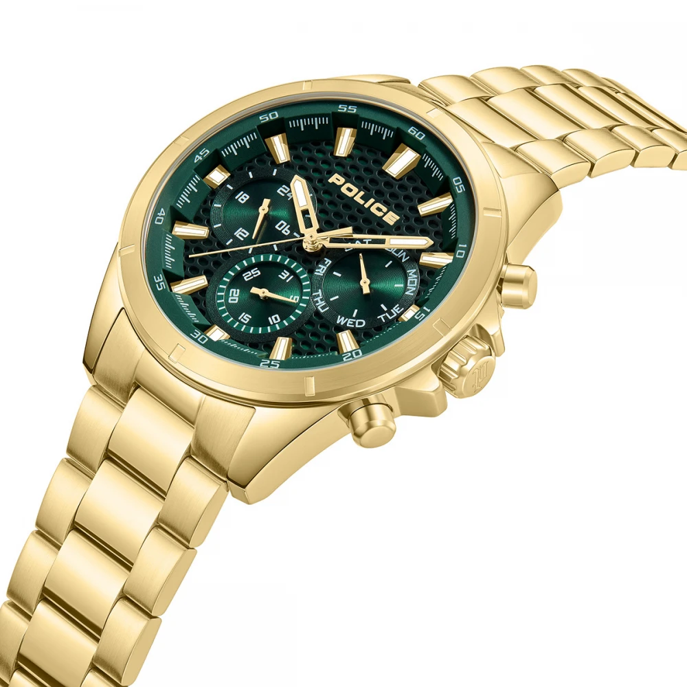 POLICE Motion Multifunction με Μπρασελέ σε Χρυσό τόνο από Ανοξείδωτο Ατσάλι PEWJK2204112