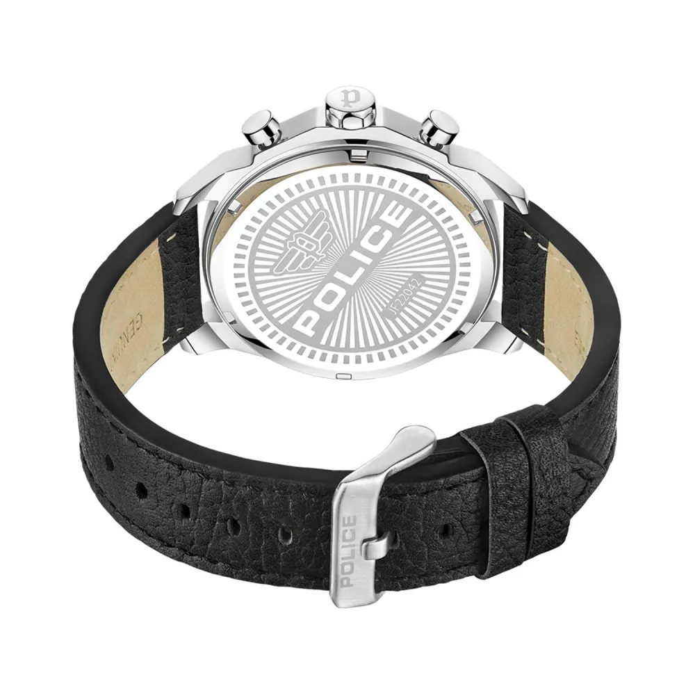 POLICE Menelik Black Leather Strap PEWJF224207