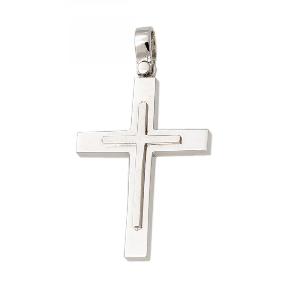 14K Λευκόχρυσος Σταυρός PLK379L