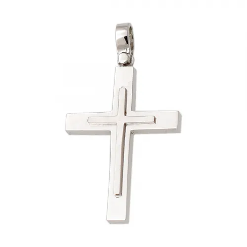 14K Λευκόχρυσος Σταυρός PLK379L