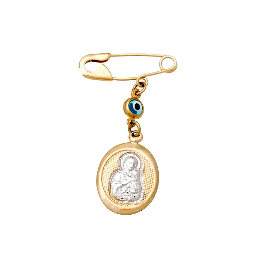 9K Χρυσή Παραμάνα Με Εικόνα & Ματάκι PR208AD1