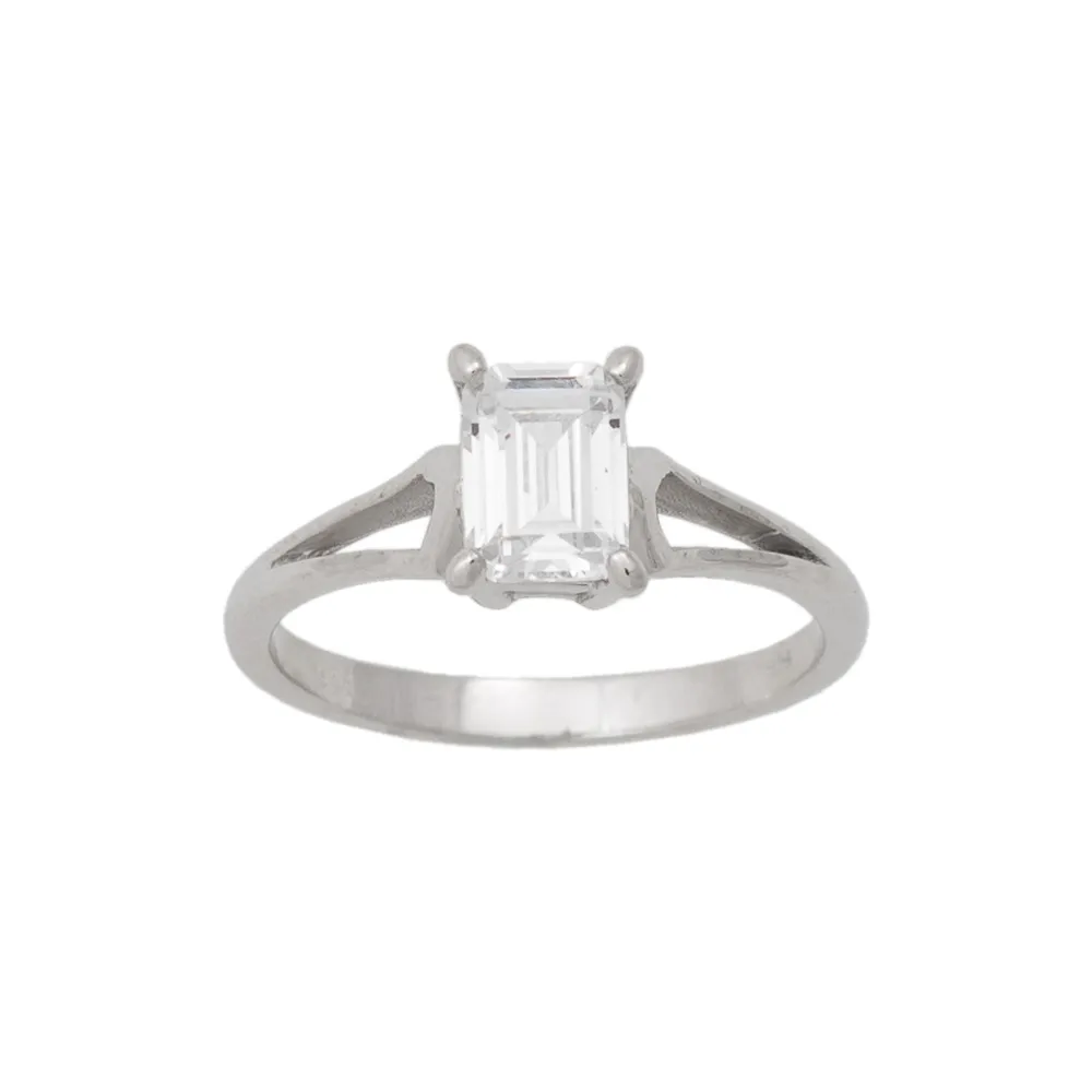 14K Λευκόχρυσο Δαχτυλίδι με Ζιργκόν R14129