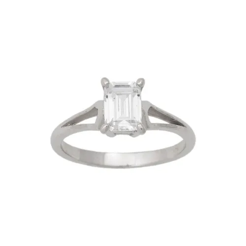 14K Λευκόχρυσο Δαχτυλίδι με Ζιργκόν R14129