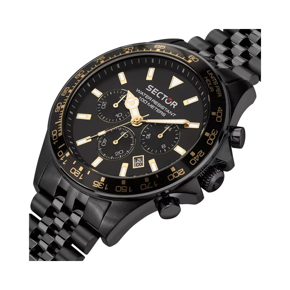 SECTOR 230 Χρονογράφος με Μαύρο Μπρασελέ από Ανοξείδωτο Ατσάλι R3273661029