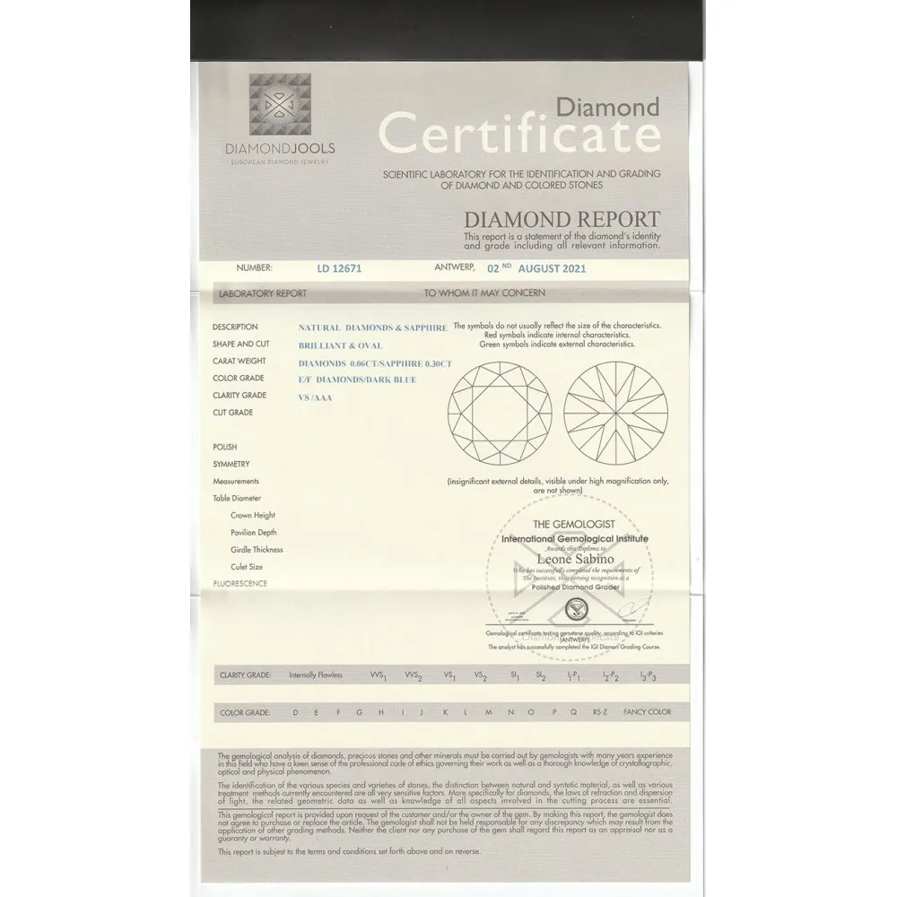 18K Μονόπετρο Δαxτυλίδι Αρραβώνων με Ζαφείρι & Διαμάντια REM045