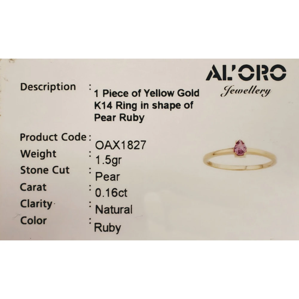 14K Χρυσό Δαχτυλίδι με Ρουμπίνι ROAX1827AL