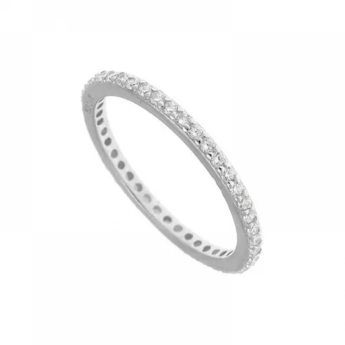 925 Ασήμι Δαχτυλίδι Ολόβερο με Λευκές Πέτρες ARS3281WMJW