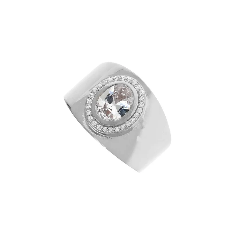 925 Ασήμι Δαχτυλίδι Σεβαλιέ με Λευκές Πέτρες ARS3475WMJW