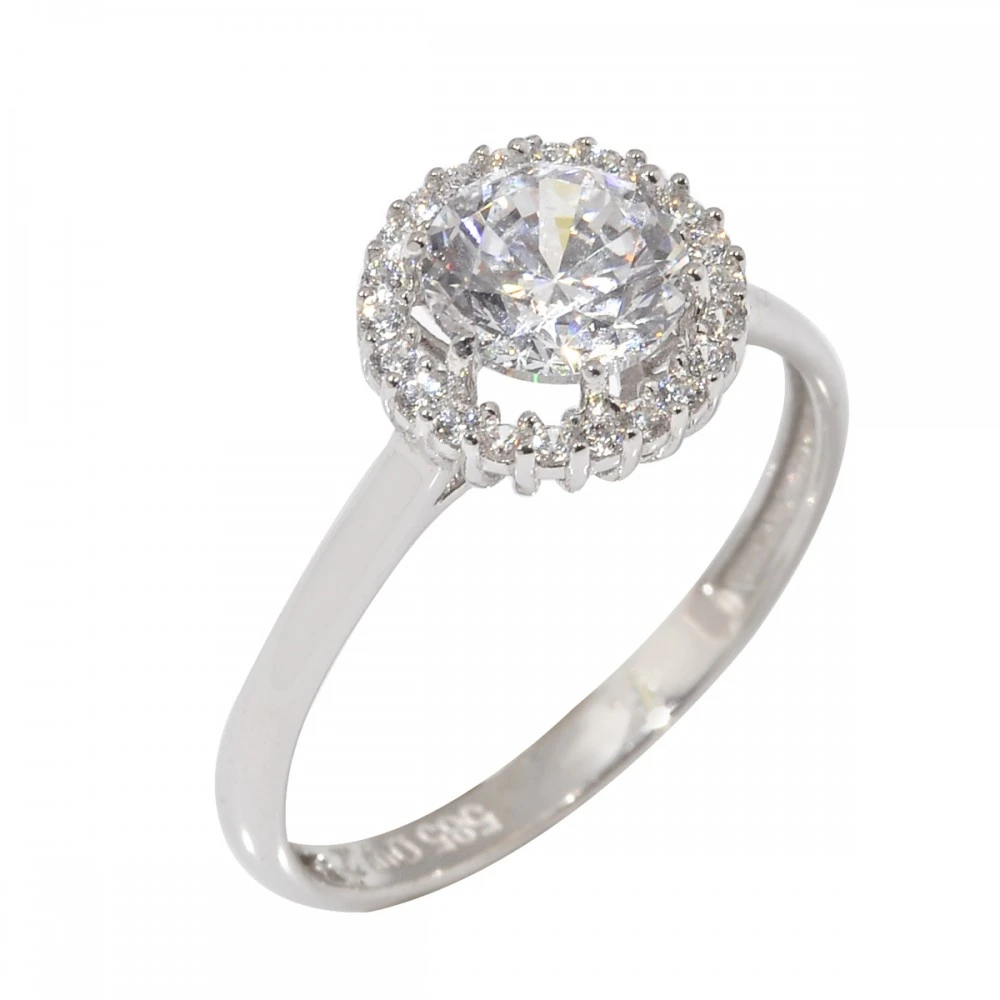 14K Λευκόχρυσο Δαχτυλίδι με Ζιργκον R5138O