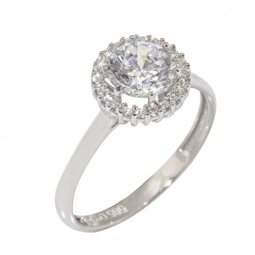 14K Λευκόχρυσο Δαχτυλίδι με Ζιργκον R5138O