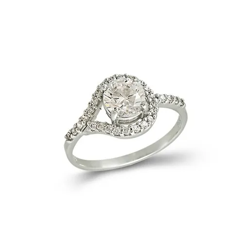 14K Λευκόχρυσο Δαχτυλίδι με Ζιργκόν AD3036L1