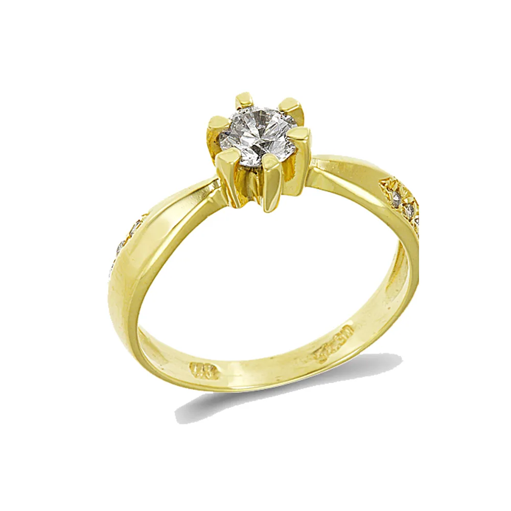 14K Χρυσό Δαχτυλίδι με Ζιργκόν AD101K