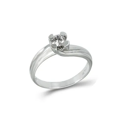 14K Λευκόχρυσο Δαχτυλίδι με Ζιργκόν AD120L