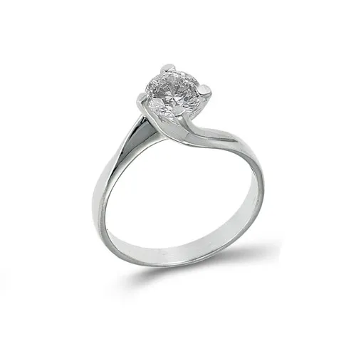 14K Λευκόχρυσο Δαχτυλίδι με Ζιργκόν AD168L