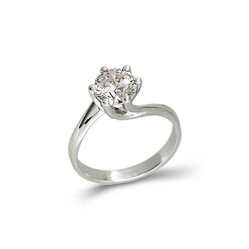 14K Λευκόχρυσο Δαχτυλίδι με Ζιργκόν AD172L