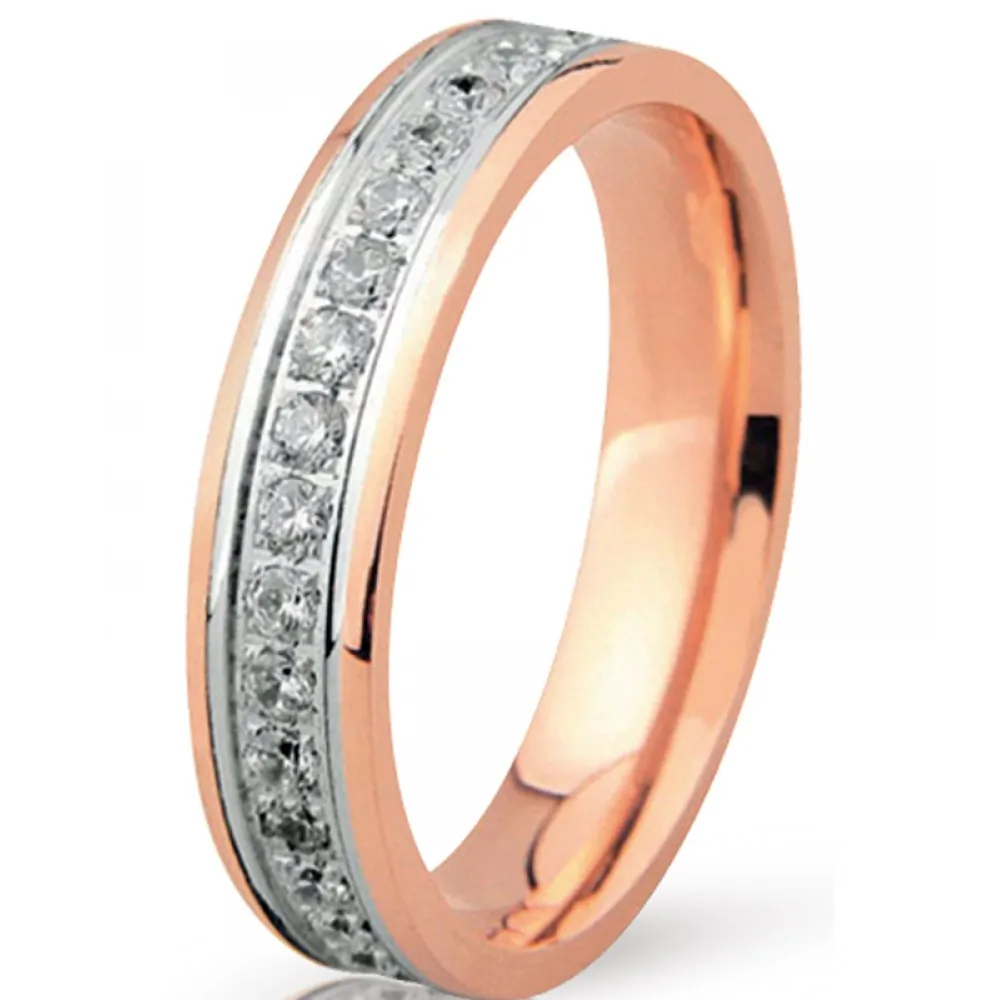 MASCHIO FEMMINA Eternity Ρόζ Χρυσές & Λευκόχρυσες Σετ Βέρες 9K or 14K or 18K GO031CZ