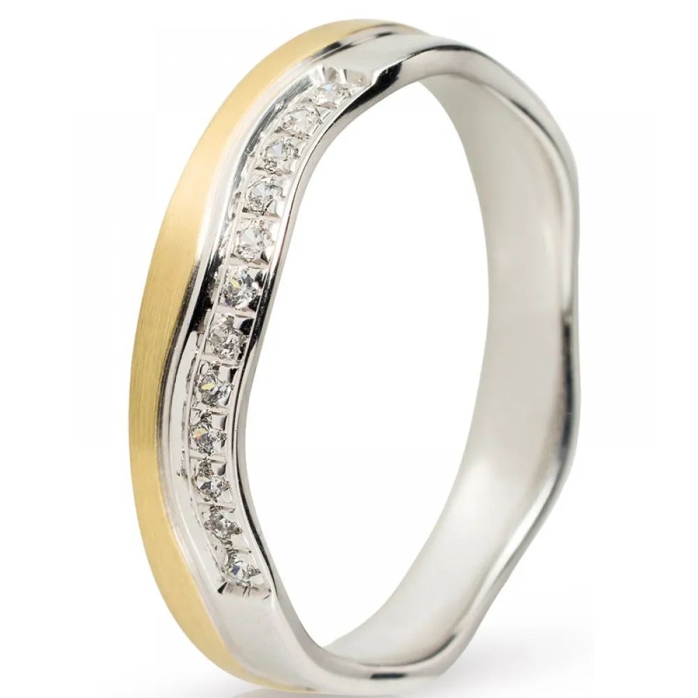 MASCHIO FEMMINA Eternity Χρυσές & Λευκόχρυσες Σετ Βέρες 9K or 14K or 18K F2527CZ