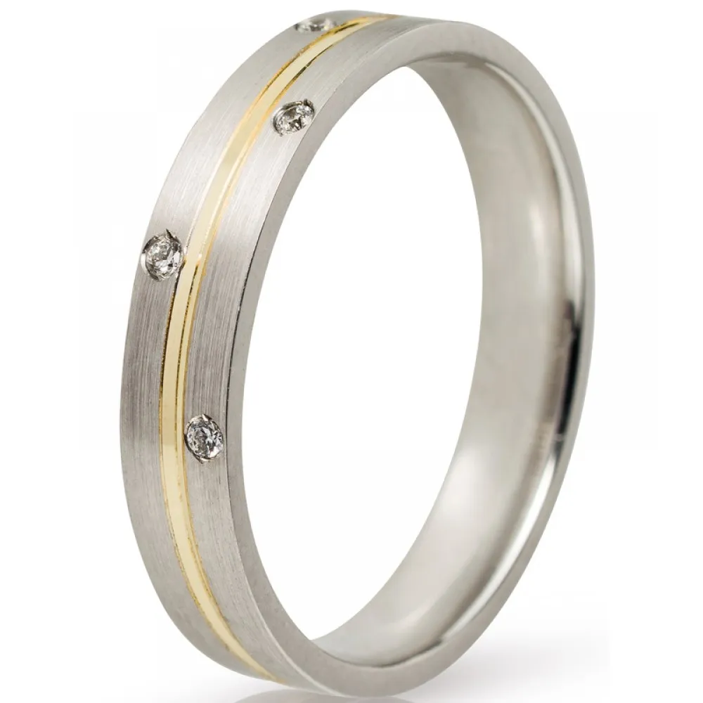 MASCHIO FEMMINA Eternity Χρυσές & Λευκόχρυσες Σετ Βέρες 9K or 14K or 18K F4387CZ