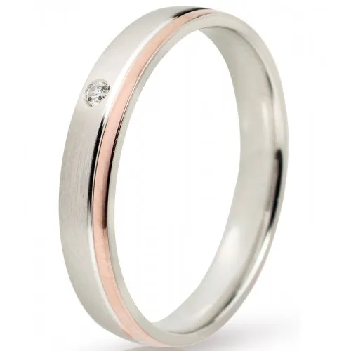 MASCHIO FEMMINA Eternity Ρόζ Χρυσές & Λευκόχρυσες Σετ Βέρες 9K or 14K or 18K F4422CZ