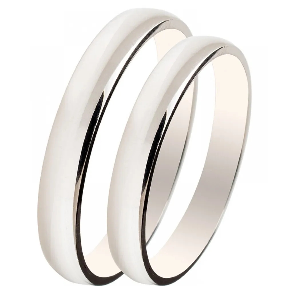 MASCHIO FEMMINA Slim Λευκόχρυσες Σετ Βέρες 9K or 14K or 18K SL05