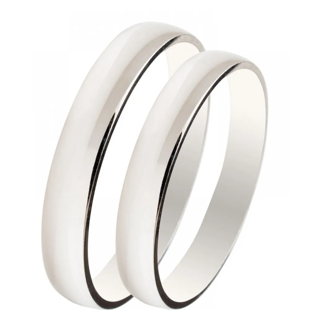 MASCHIO FEMMINA Slim Λευκόχρυσες Σετ Βέρες 9K or 14K or 18K SL06