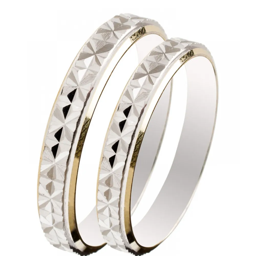 MASCHIO FEMMINA Slim Λευκόχρυσες Σετ Βέρες 9K or 14K or 18K SL11