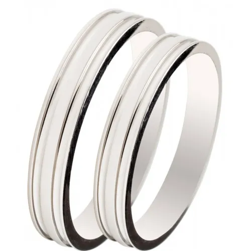 MASCHIO FEMMINA Slim Λευκόχρυσες Σετ Βέρες 9K or 14K or 18K SL13