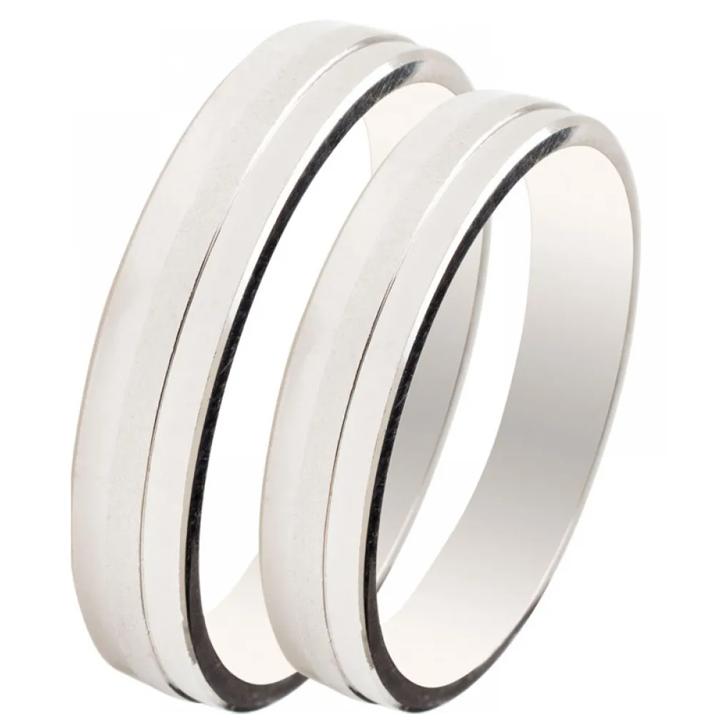 MASCHIO FEMMINA Slim Λευκόχρυσες Σετ Βέρες 9K or 14K or 18K SL24