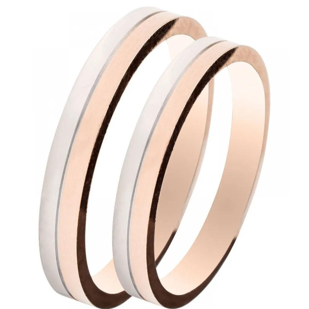 MASCHIO FEMMINA Slim Ρόζ Χρυσές & Λευκόχρυσες Σετ Βέρες 9K or 14K or 18K SL26