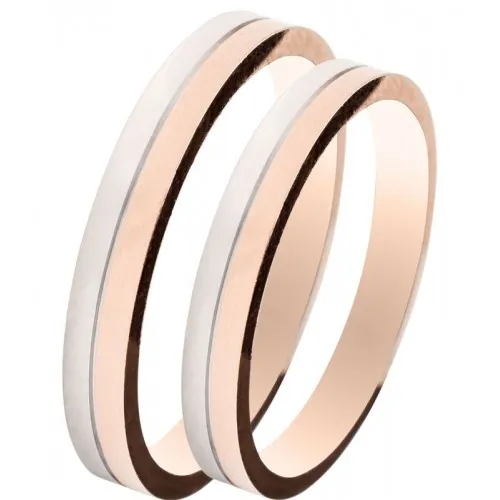 MASCHIO FEMMINA Slim Ρόζ Χρυσές & Λευκόχρυσες Σετ Βέρες 9K or 14K or 18K SL26