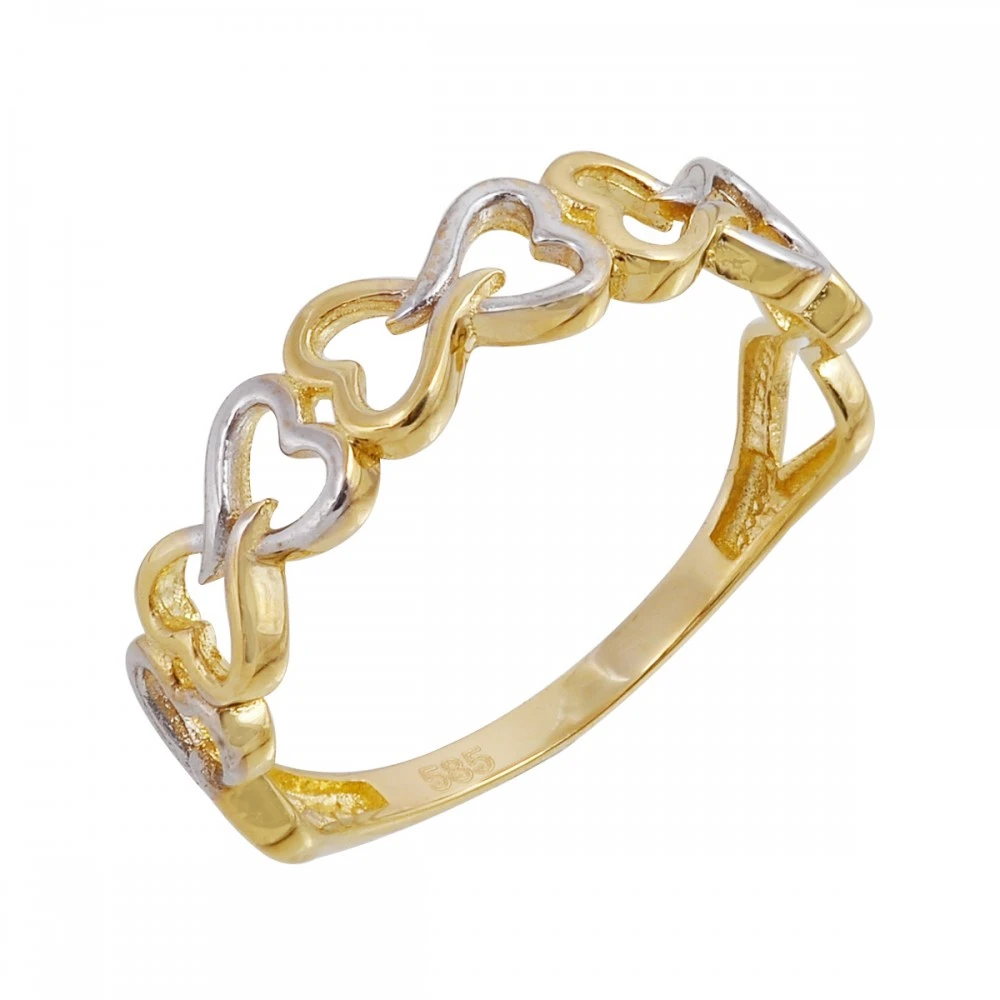 14K Χρυσό Δίχρωμο Δαχτυλίδι R5015O