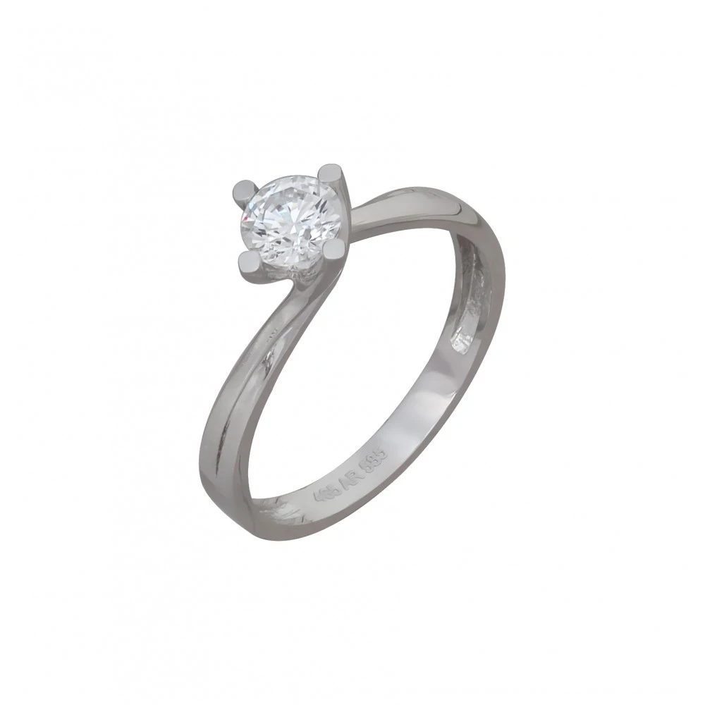 14k Λευκόχρυσο Δαχτυλίδι με Ζιργκόν R5321O