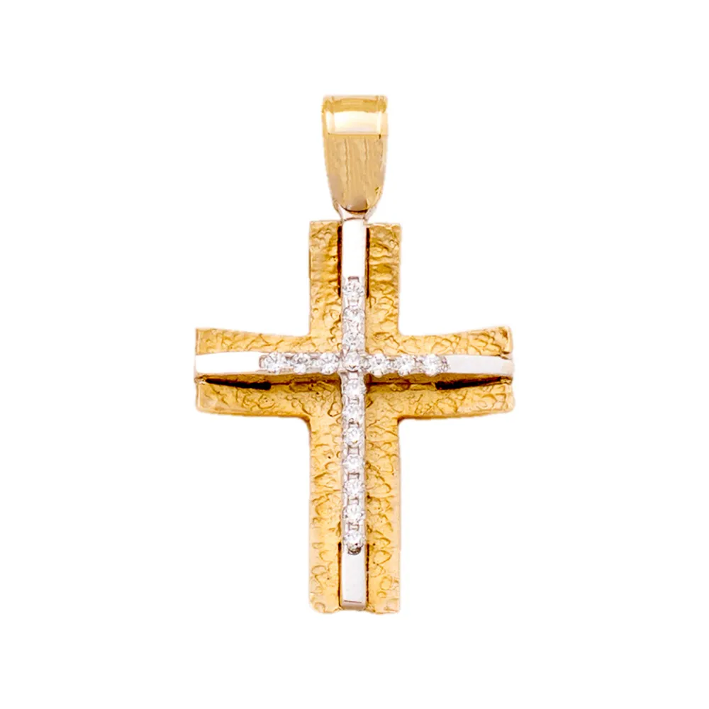 14K Χρυσός Σταυρός με Ζιργκόν S128A40