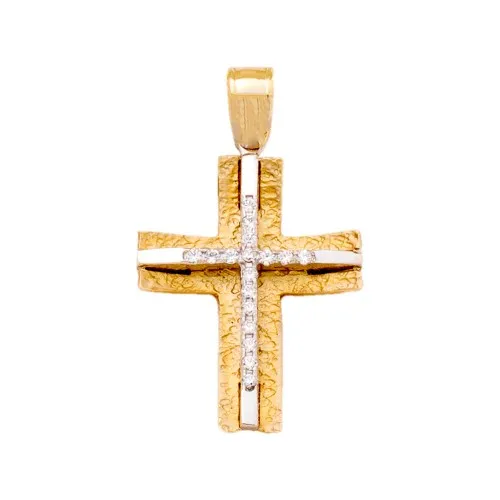 14K Χρυσός Σταυρός με Ζιργκόν S128A40