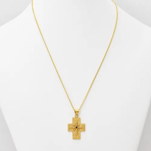 18K Χρυσός Σταυρός Χειροποίητος με Ζιργκόν S2770