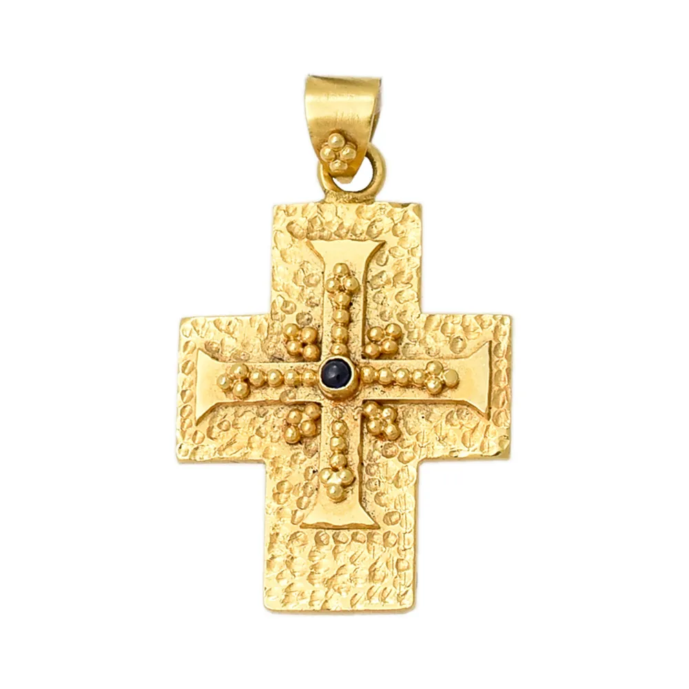 18K Χρυσός Σταυρός Χειροποίητος με Ζιργκόν S2770