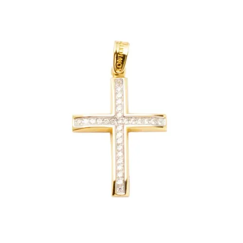 14K Χρυσός Σταυρός με Ζιργκόν S420A40