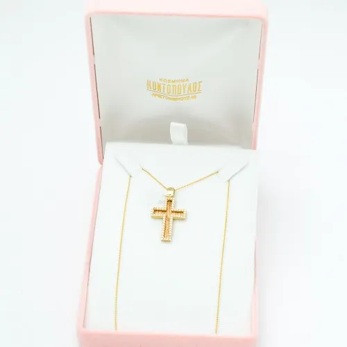 14K Χρυσός Σταυρός με Ζιργκόν S475A40