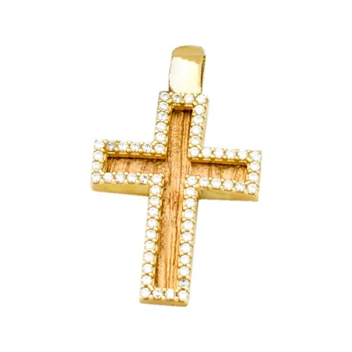 14K Χρυσός Σταυρός με Ζιργκόν S475A40