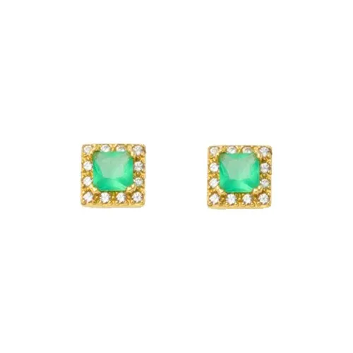 14K Χρυσά Σκουλαρίκια με Ζιργκόν S485C40