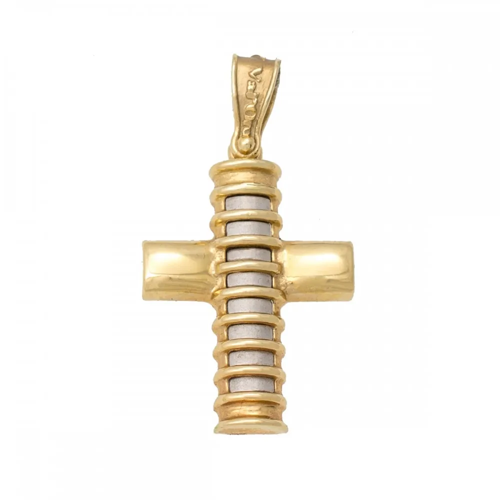 14K Χρυσός Δίχρωμος Σταυρός S622SP