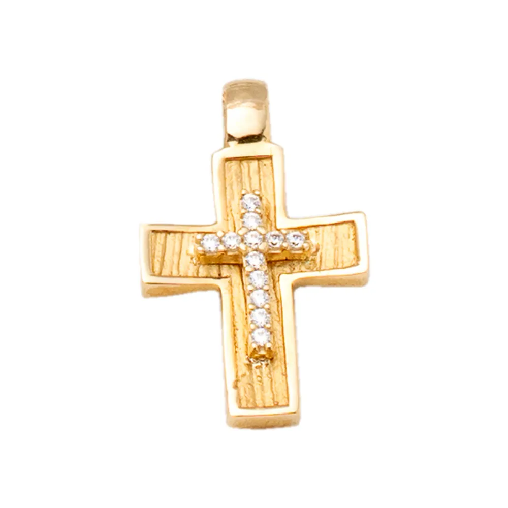 14K Χρυσός Σταυρός με Ζιργκόν S803A40