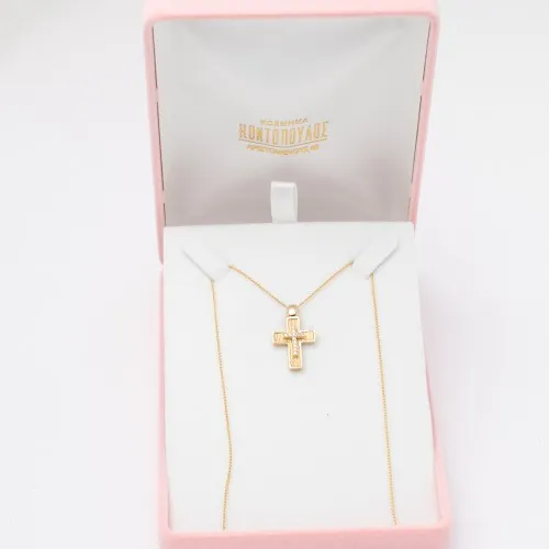 14K Χρυσός Σταυρός με Ζιργκόν S803A40